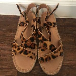 NWB Madewell Asymmetrical Espadrille Sandals In Calf Hair Size 7